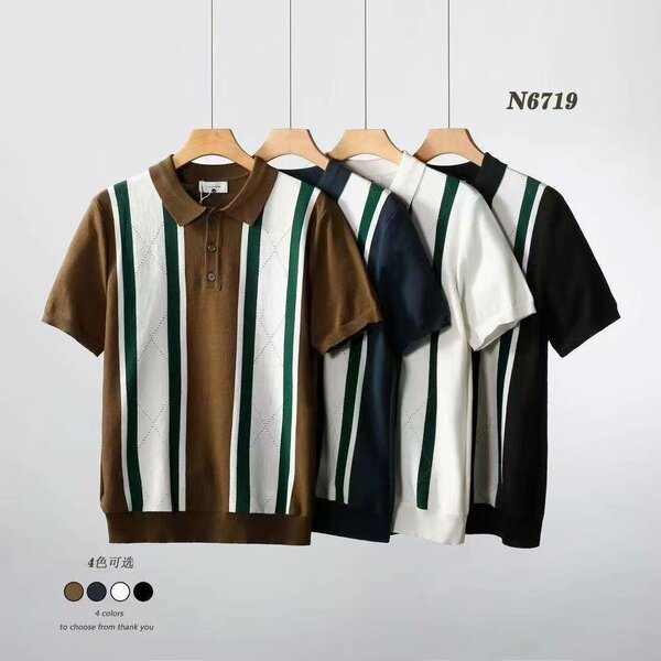 Polo rayé à manches courtes homme