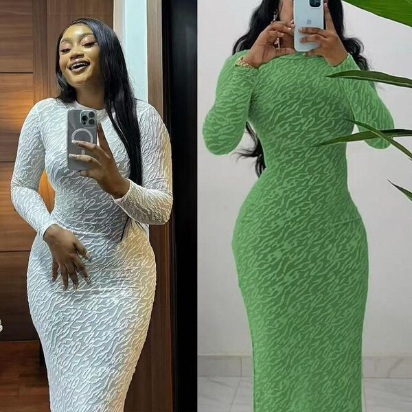 Robe moulante en dentelle