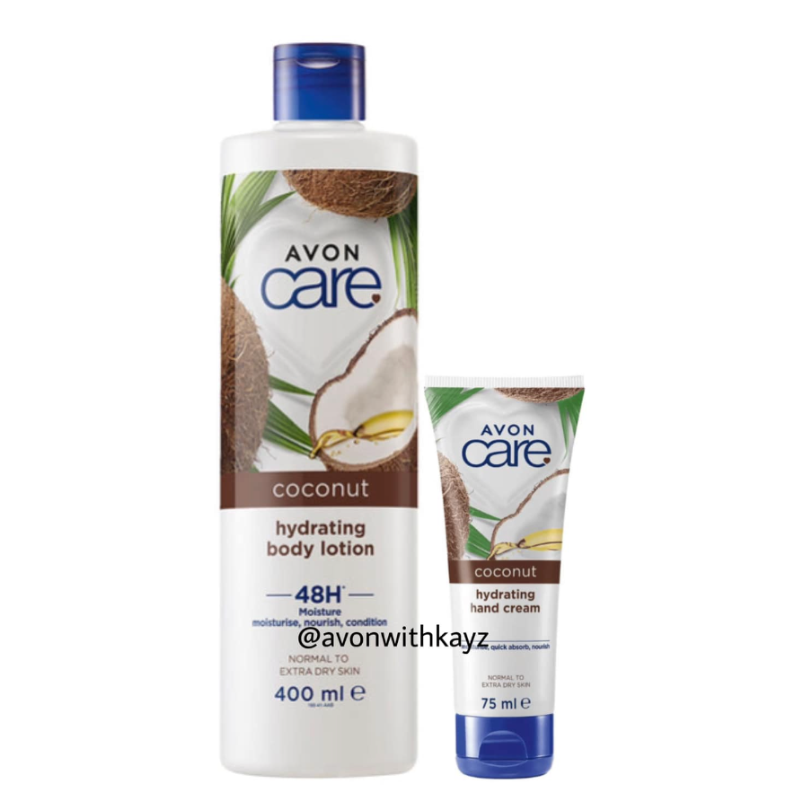 Avon care coconut hydrating body lotion+hand cream set