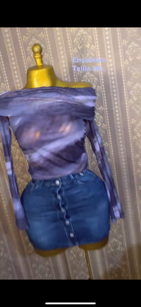 Jupe en Jean Boutonnée Femme