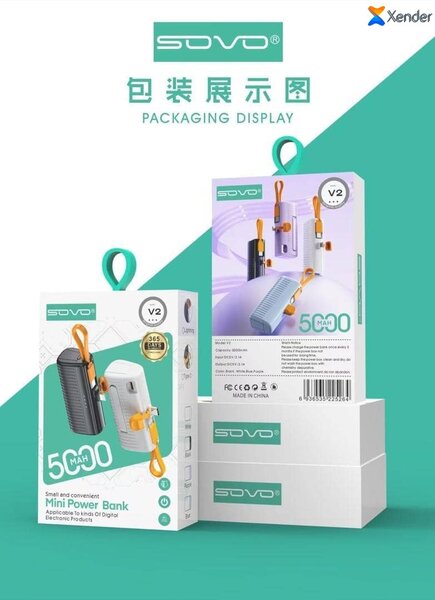 SOVO Mini Power Bank 5000mAh