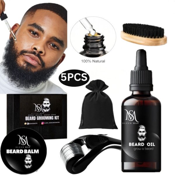 Beard kit ( beard growth oil, beard balm,derma roller)