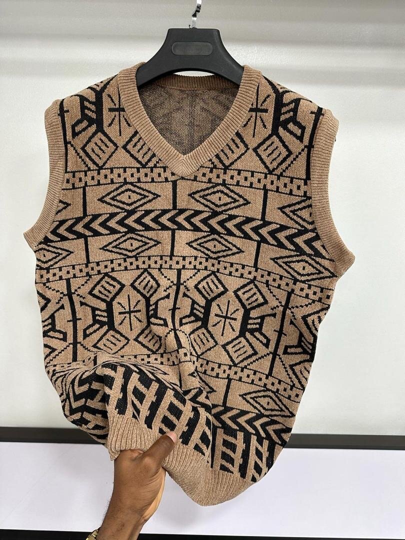 Pull sans manches à motifs