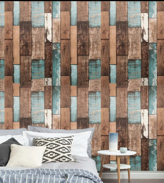 Papier peint effet bois adesif