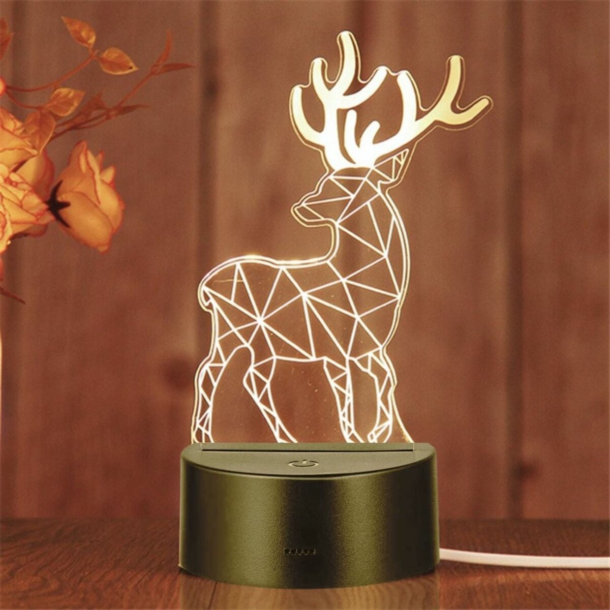 Deer shaped 3 D visualization lamp and decor