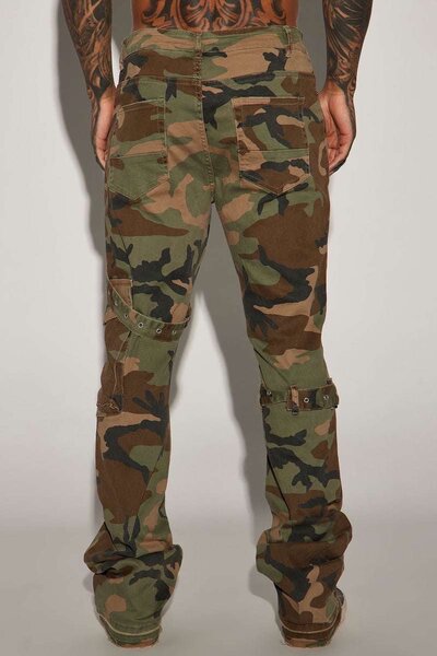 Skinny flared camouflaged jeans