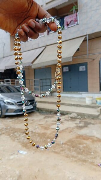 Collier baya doré et blanc