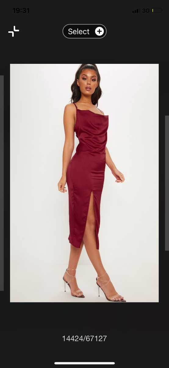 Wine split dress
