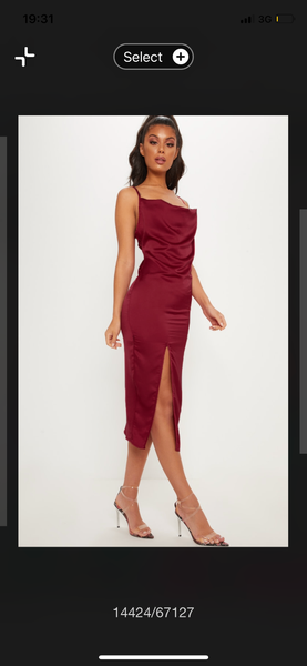 Wine split dress