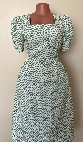 White and Green Dress