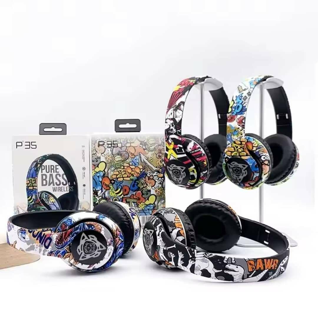 Casque sans fil graffiti P35
