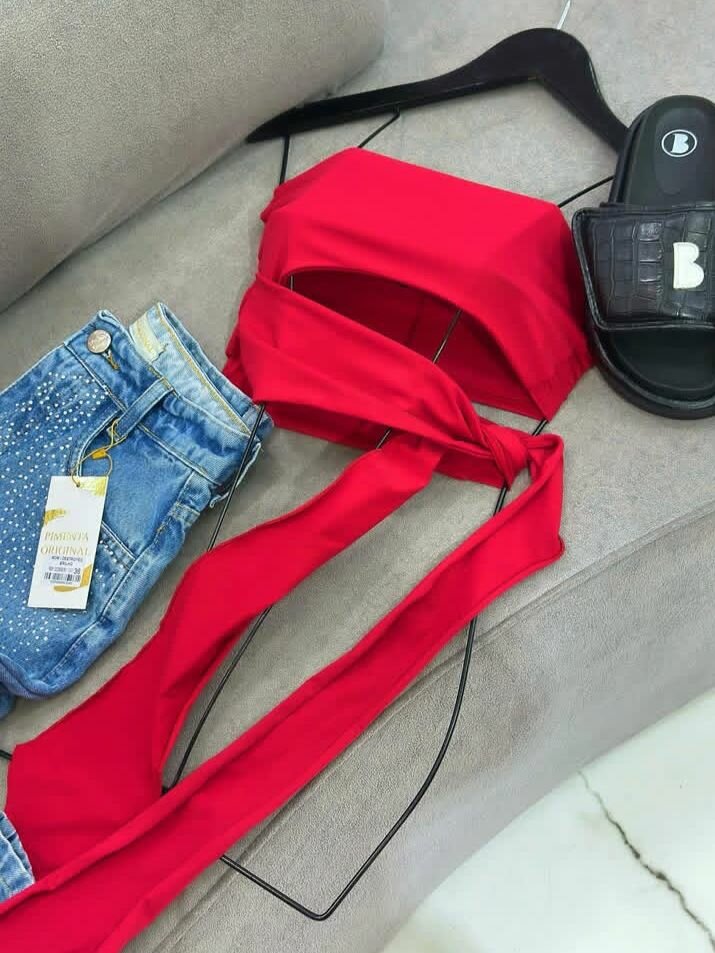 Ensemble Top Rouge et Jean