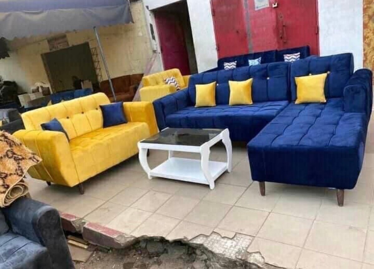 Canapé d'angle moderne en velours