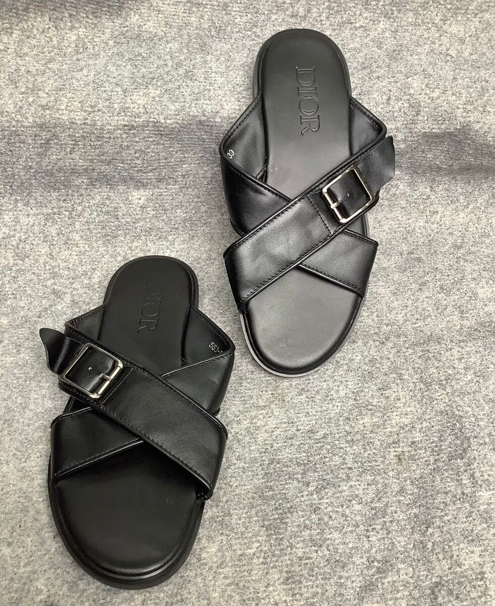 Sandales en cuir croisées homme