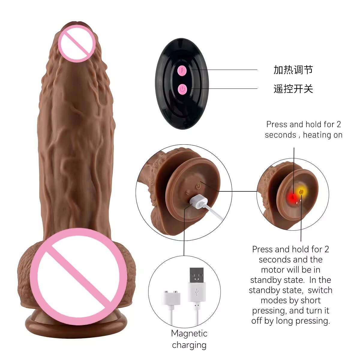 Vibromasseur Chauffant Télécommandé