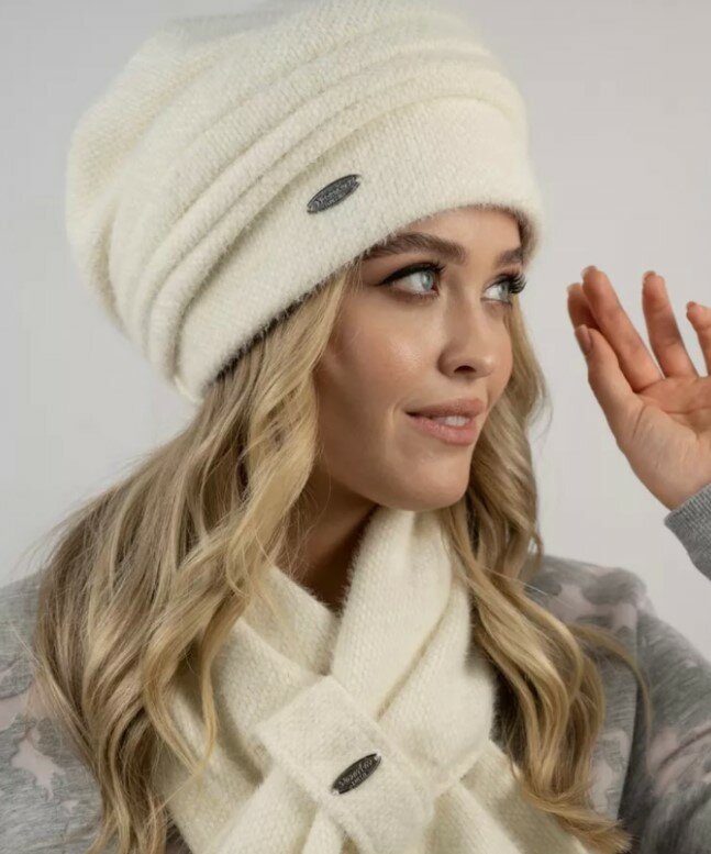 комплект шапка-тюрбан (внутри флис) + шарф. Россия