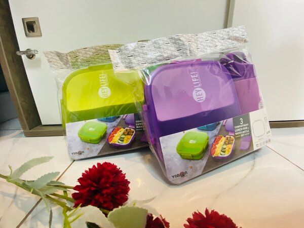 Compartment Lunch Box With Spoon &Water Bottle Set For Kids.