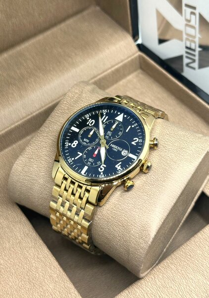 Montre homme analogique dorée