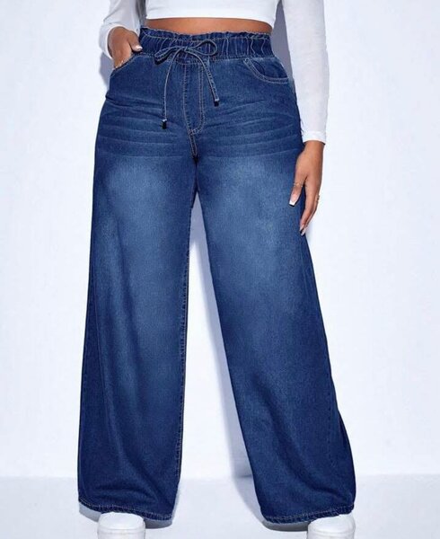 Jeans larges taille haute