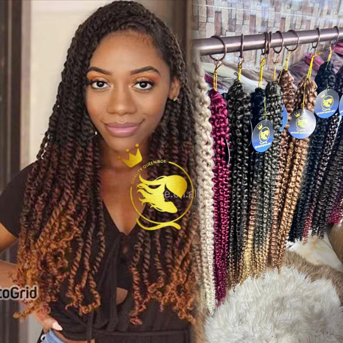Extensions crochet cheveux bouclés