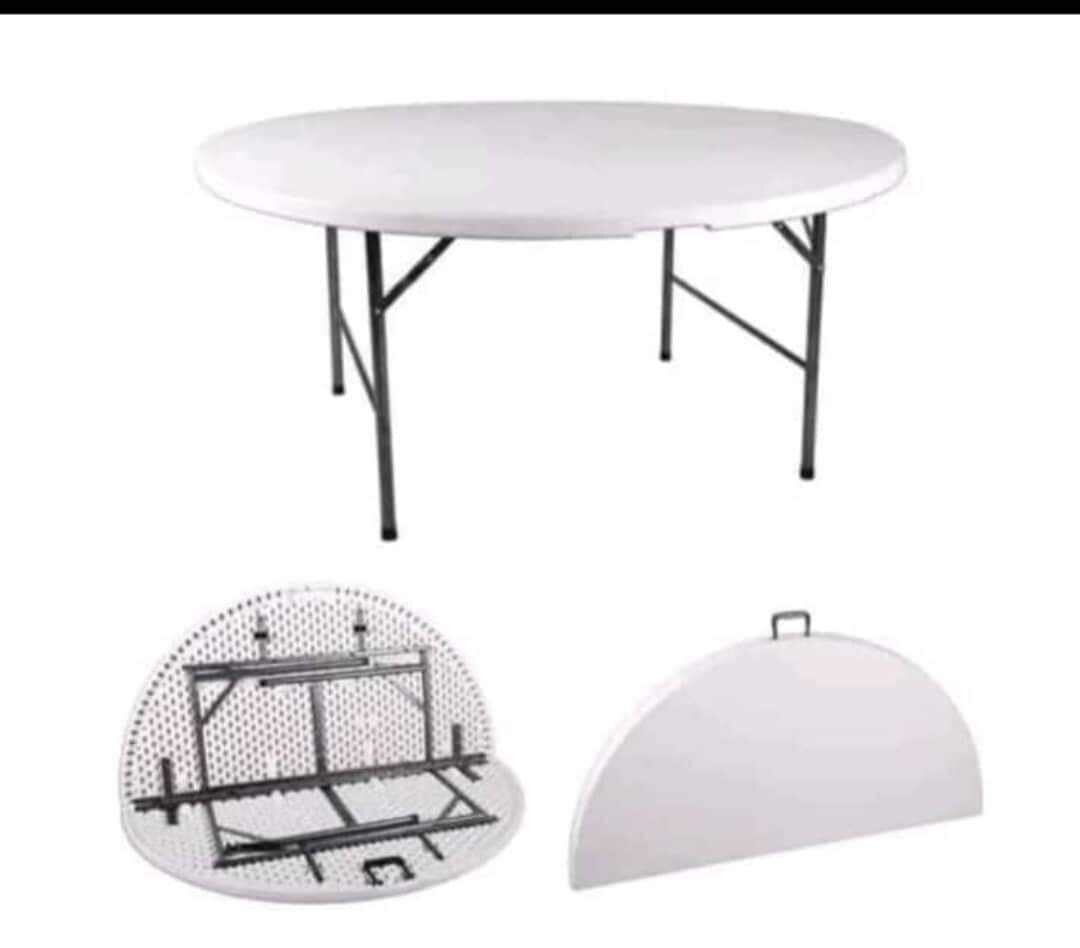 TABLE TRÉTEAUX RONDE ET PLIABLE DE 1.50m De DIAMÈTRE