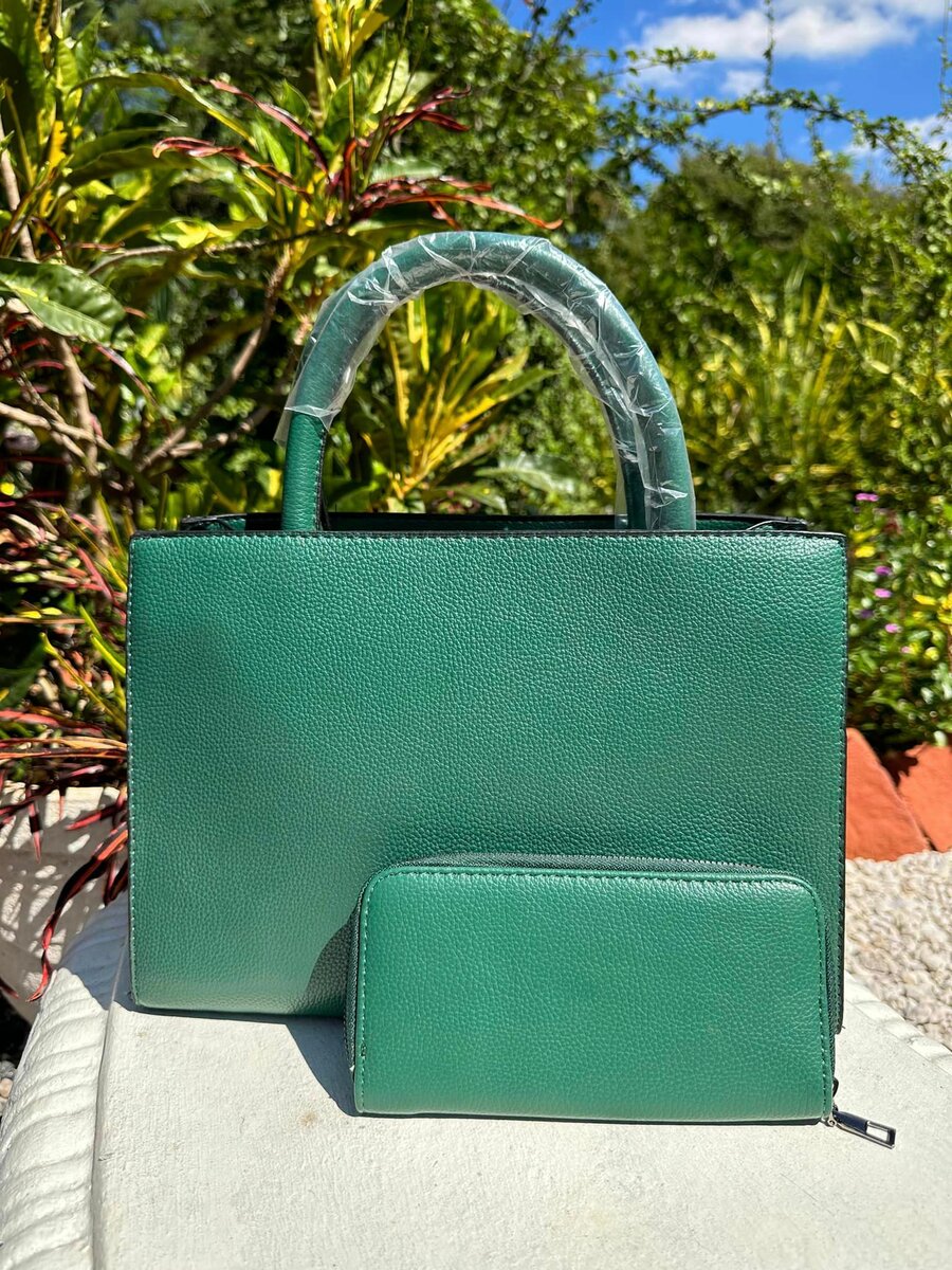 bag with purse green
