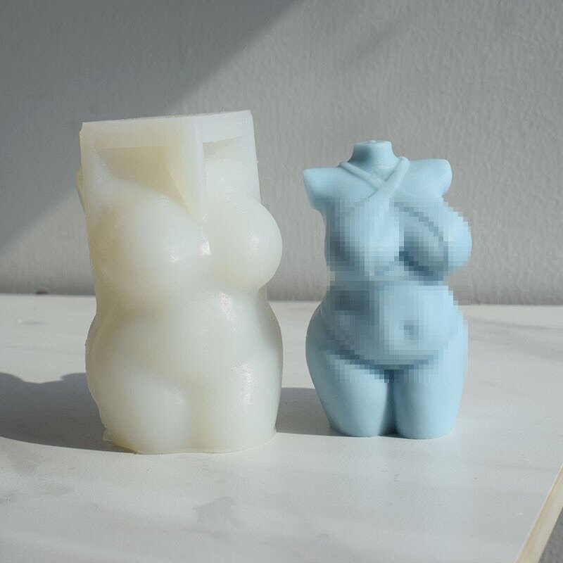 Thick lady with fupa candle mould