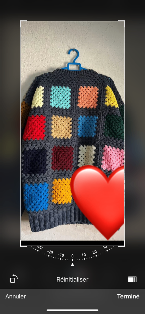 Pull crochet multicolore