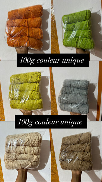 Fil à tricoter 100g couleurs variées