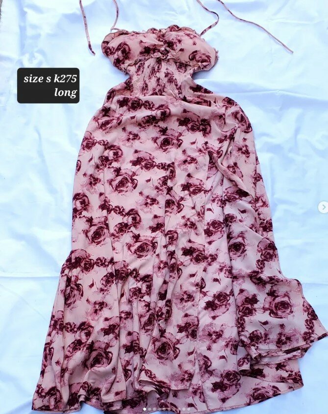 Stylish women's floral dress pink