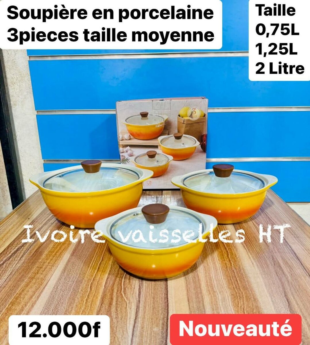 Soupière en porcelaine 3 pièces