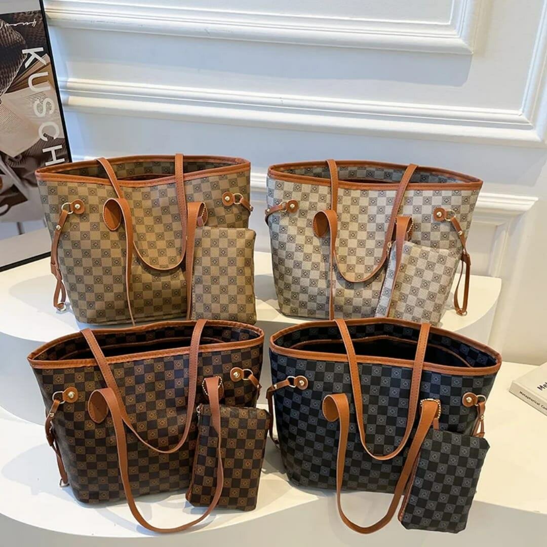 Sac à main élégant quadrillé