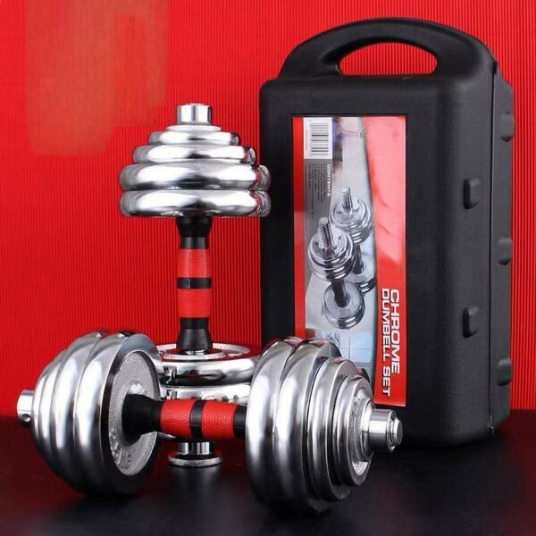 Haltères réglables en chrome 20kg