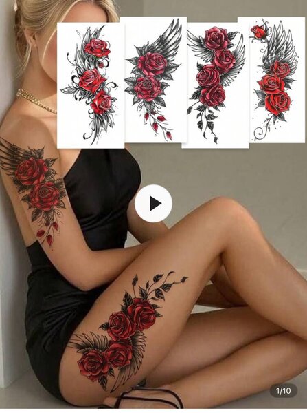 Tatouages Éphémères Roses