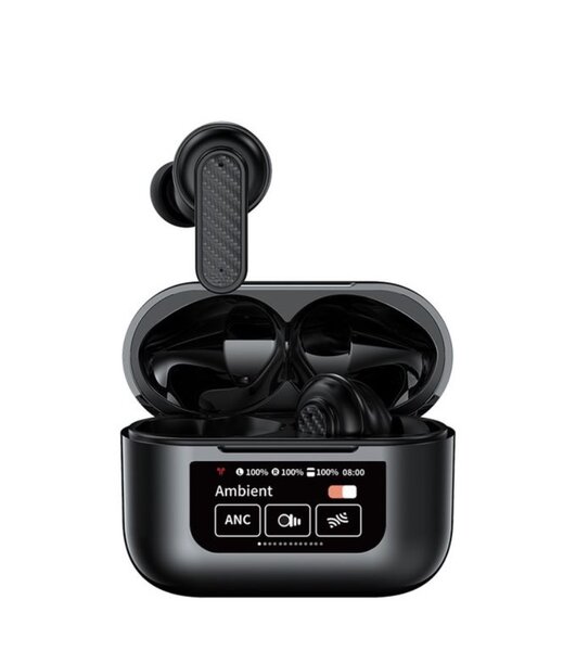 YWO8 TWS Wireless Earbuds Touch Control LCD Screen Earphone