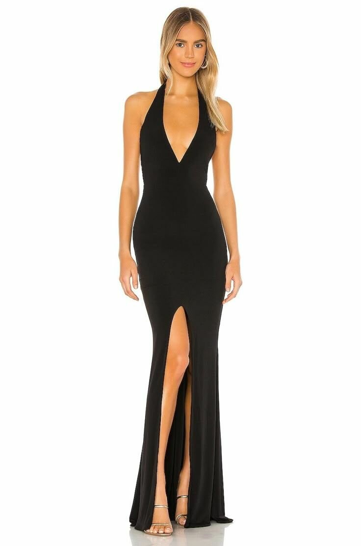 Robe longue noire élégante
