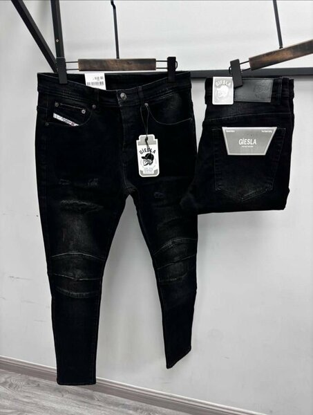 Jeans noirs pour hommes Qiesla