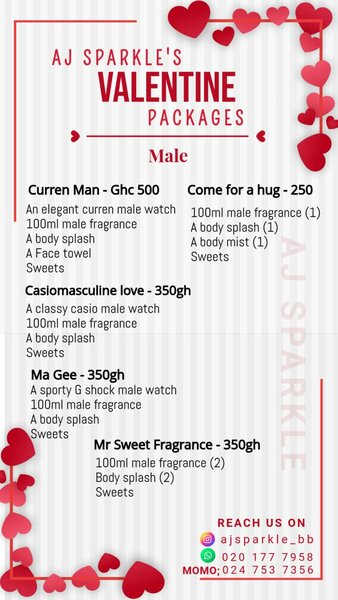 AJ SPARKLE'S VALENTINE PACKAGES