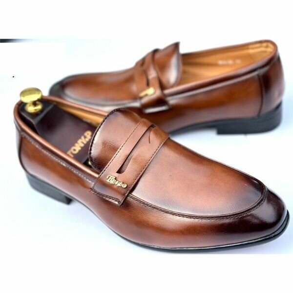 Formal Leather Men Brown Slip-On shoe