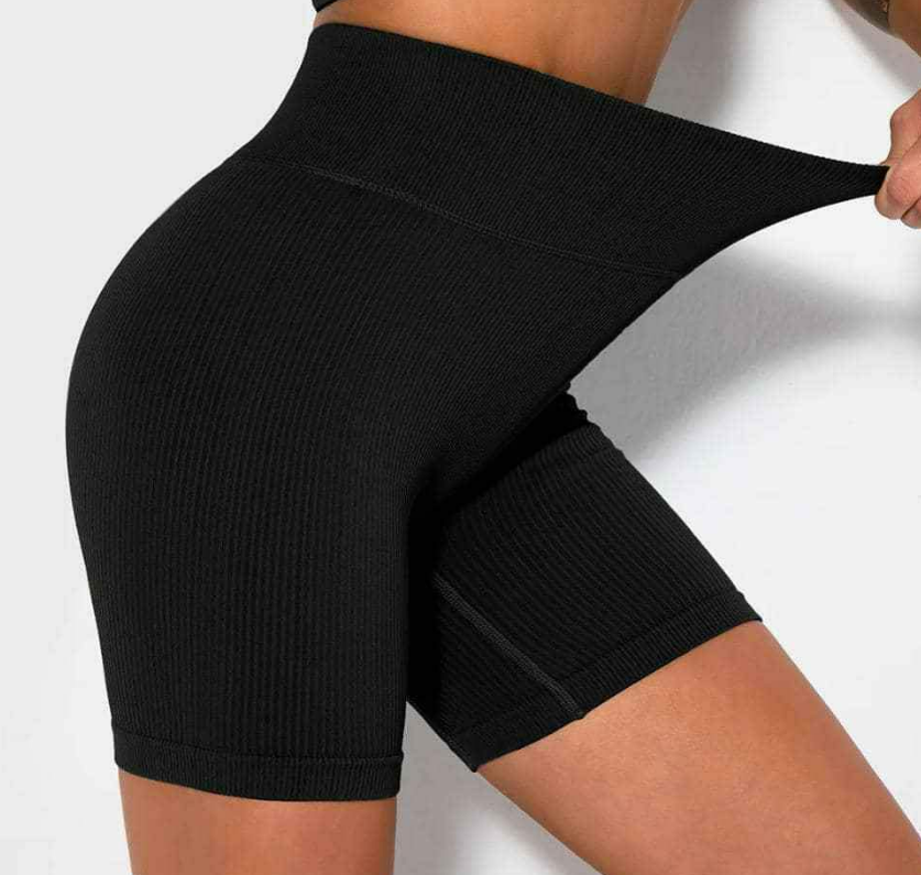 Ribbed biker shorts