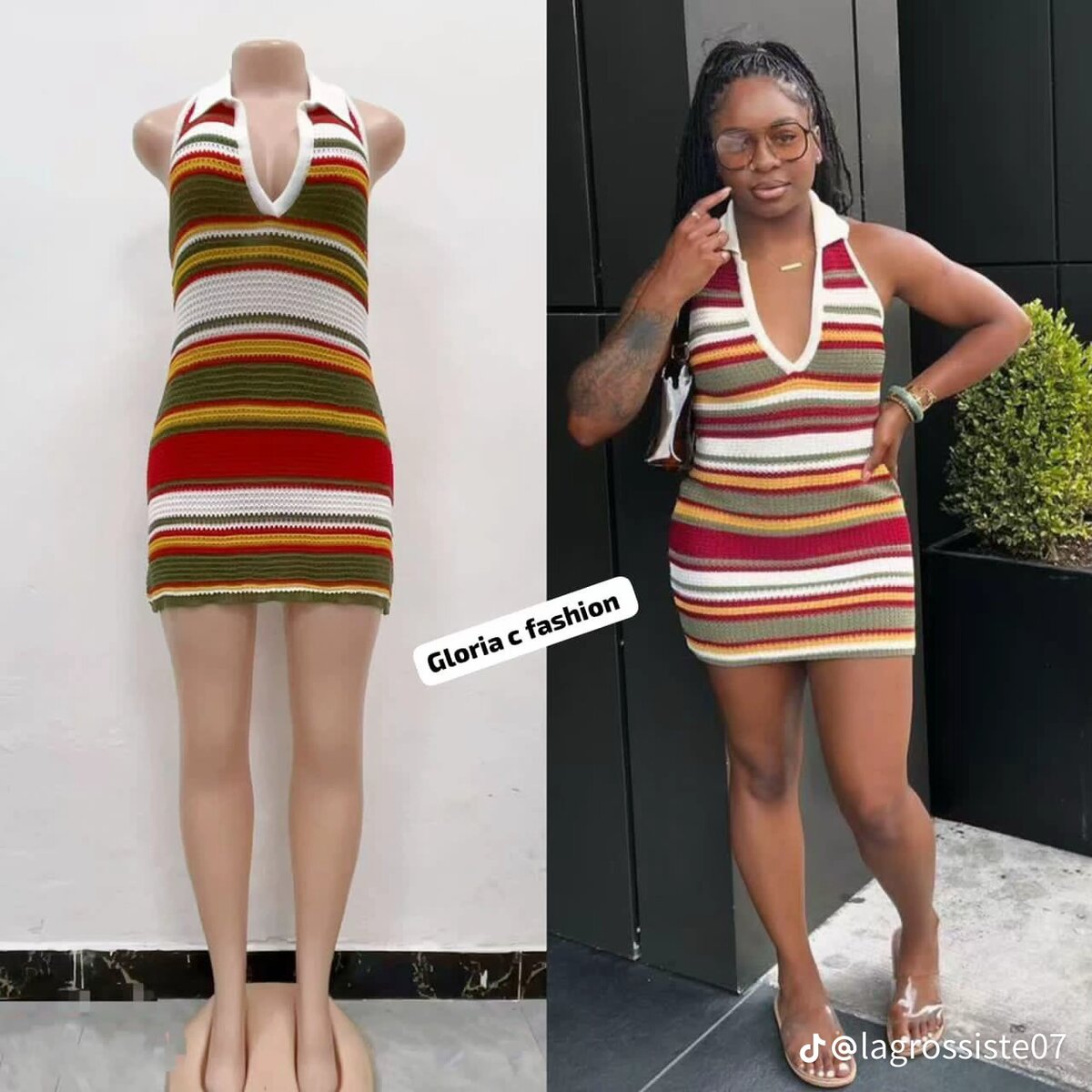 Robe d'été rayée colorée