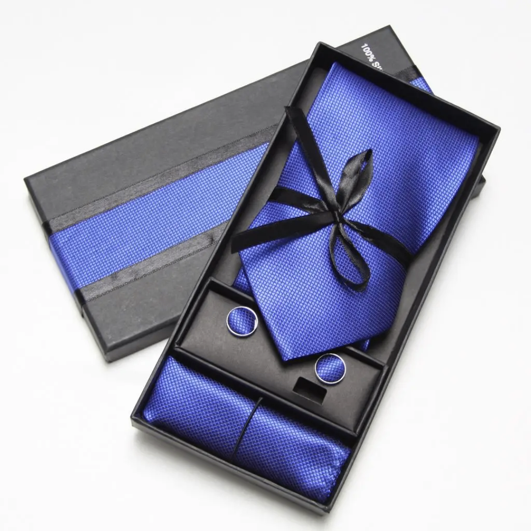 Coffret Cravate Bleu Élégant