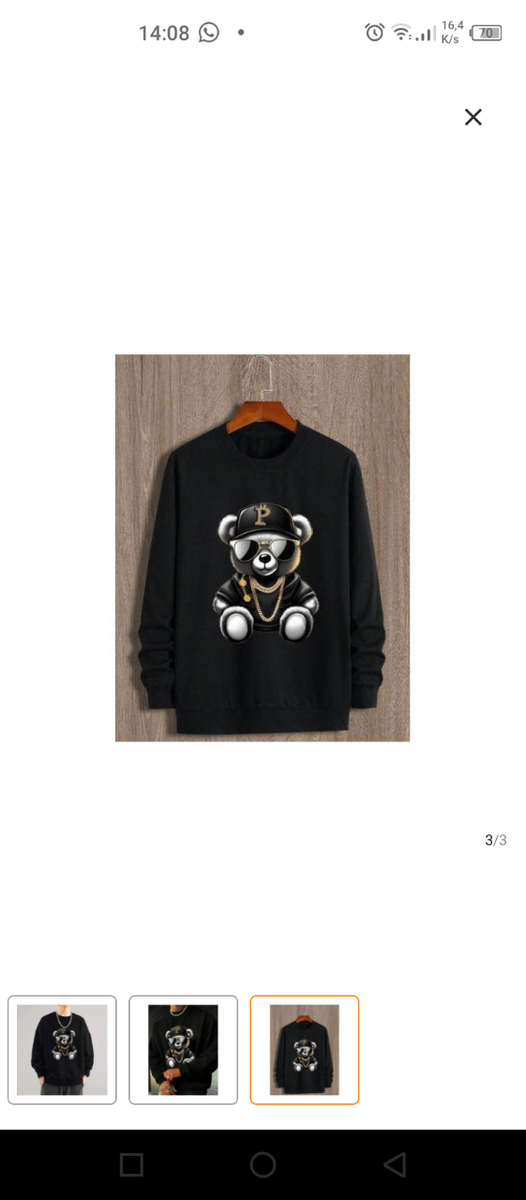 Sweat noir ours hip-hop