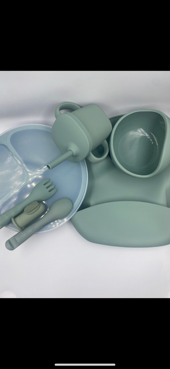 Silicone baby feeding set