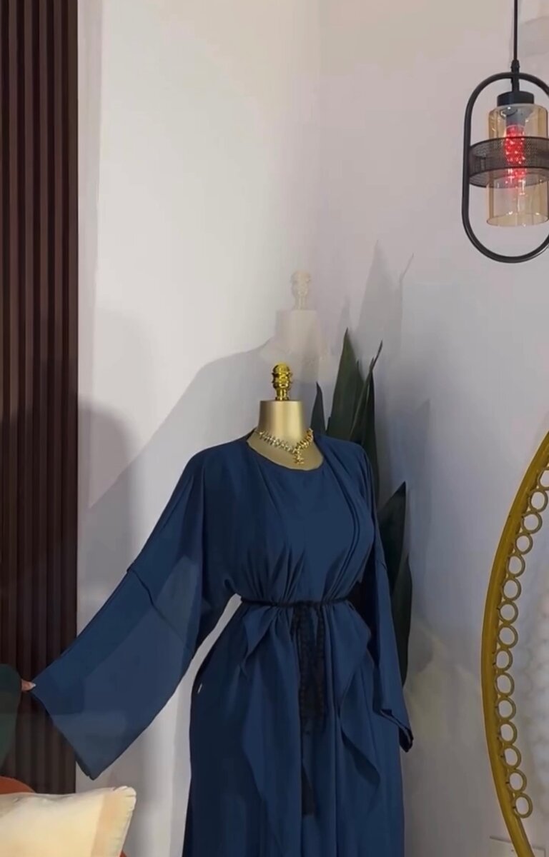 Elegant Blue Abaya Dress