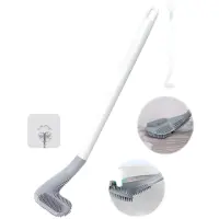 Silicone toilet brush deep cleaning brush flexible bristles household products wall-mounted