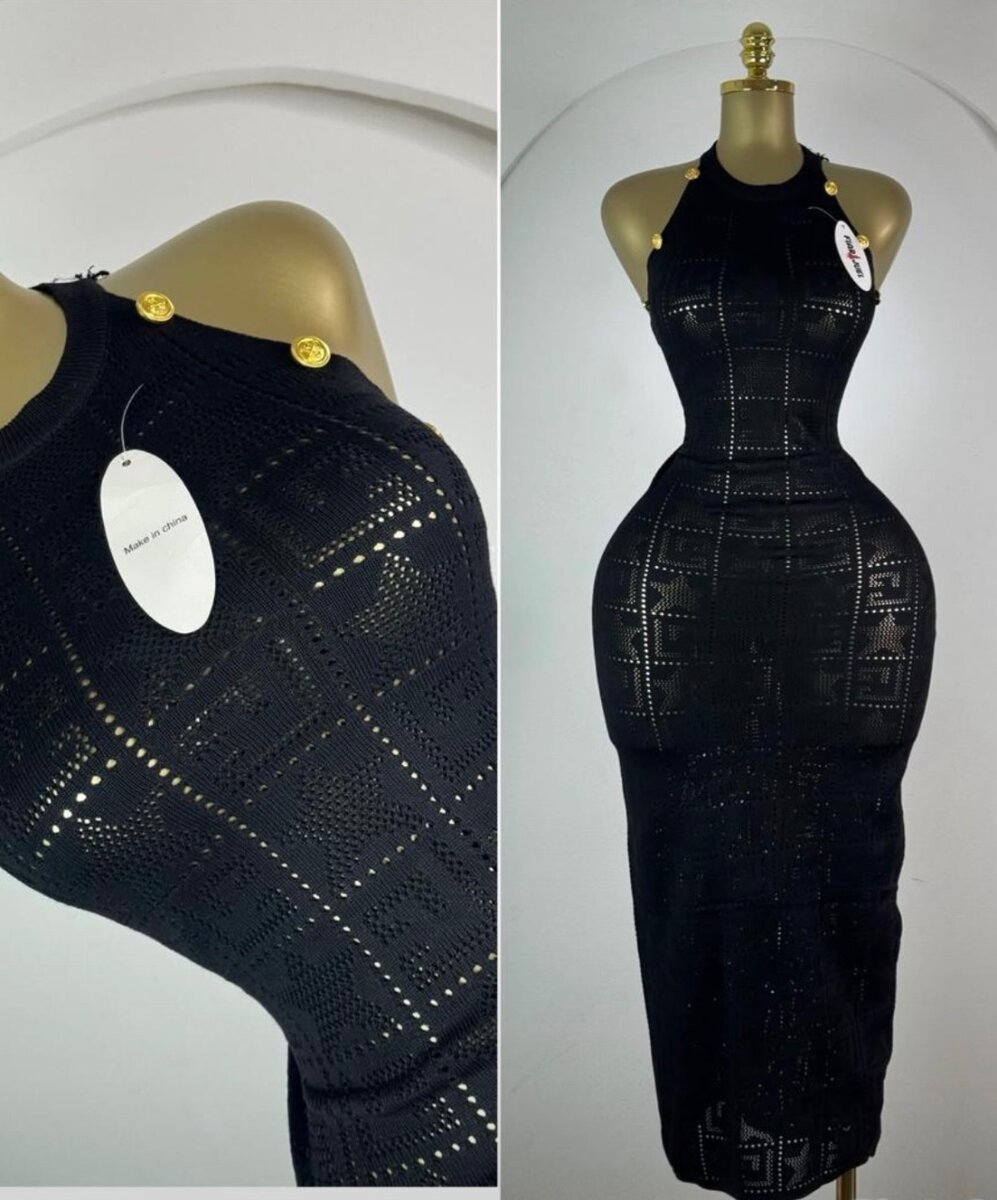 Robe noire élégante ajourée