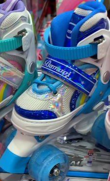 Коньки роликовые голубые