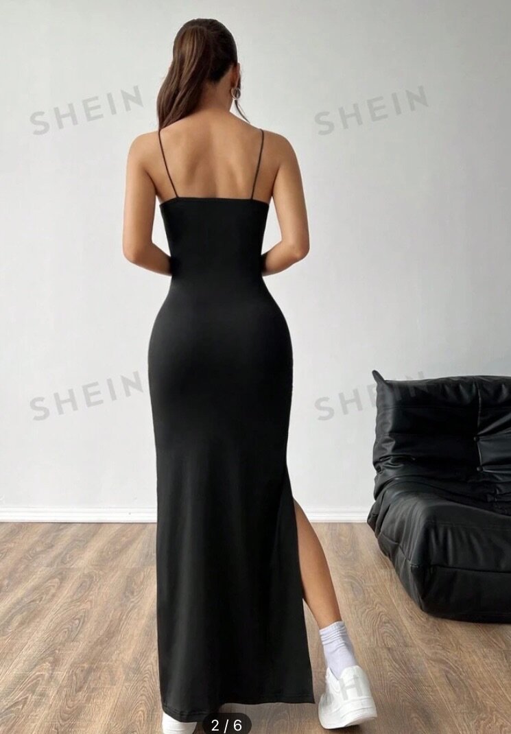 High Slit Spaghetti Strap Dress