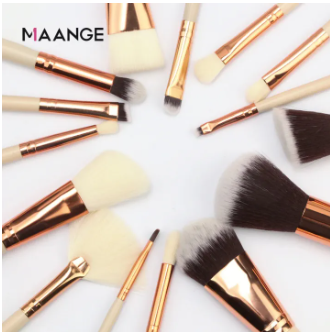 MAANGE 15 Pcs Professional Makeup Brushes Set Powder Foundation Eye shadow Blush Blending Lip Make Up Beauty Cosmetic Tool Kit